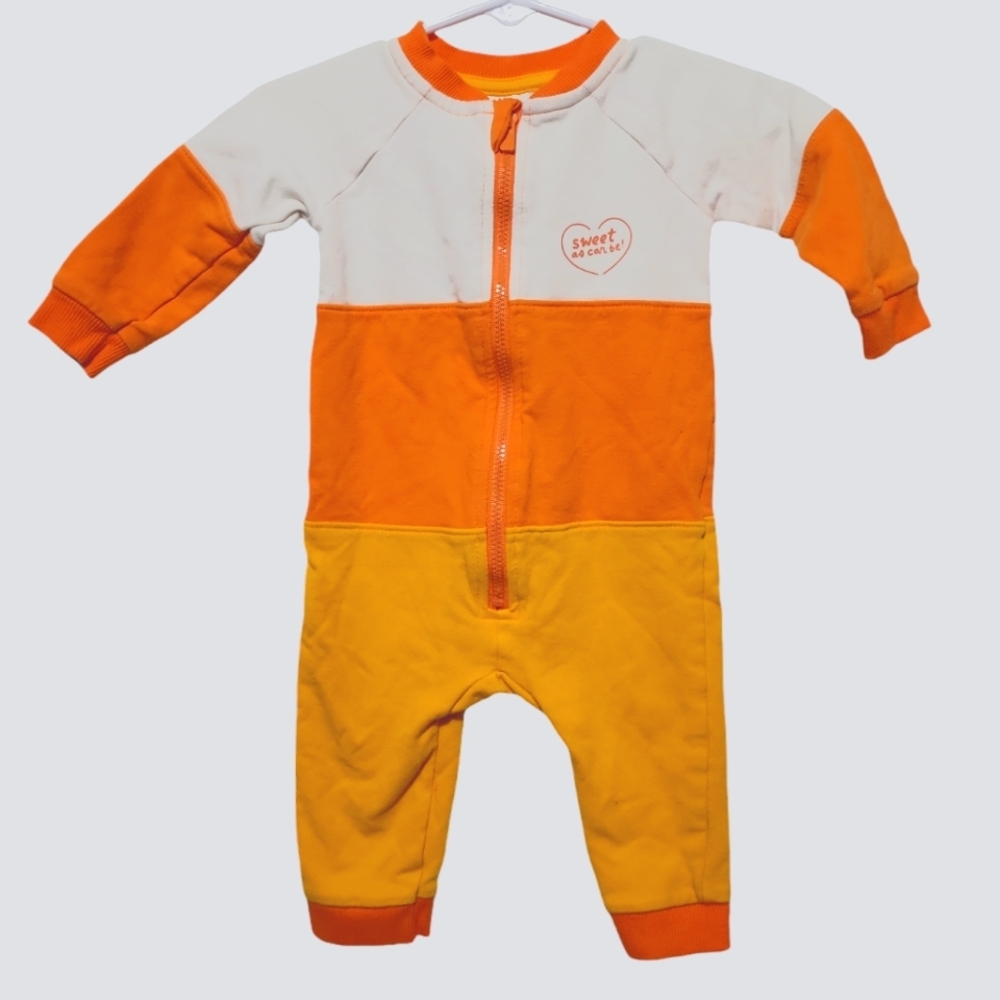 Cat & Jack Candy Corn Baby Romper Sleeper One Piece 3-6 Months